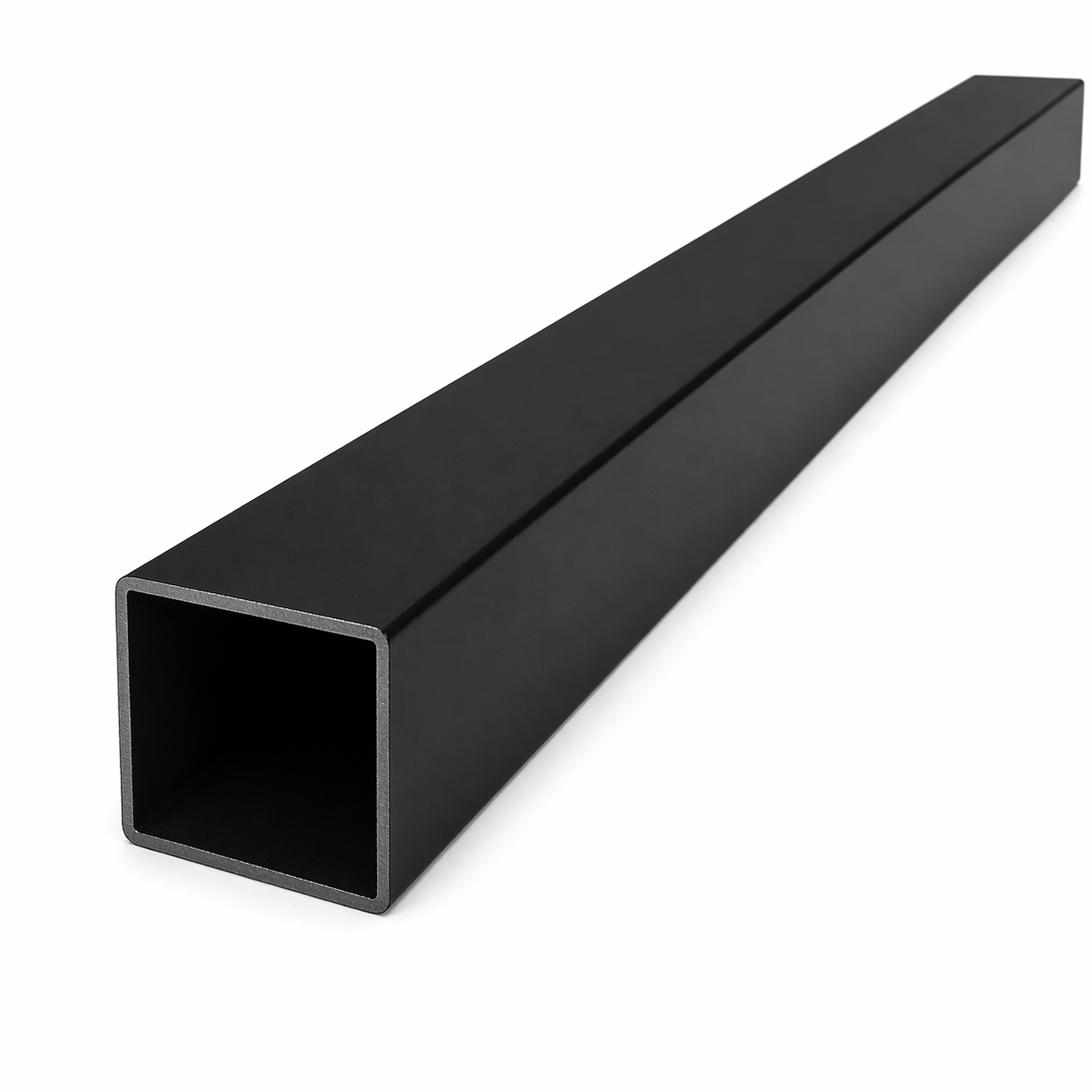 Vierkante paal 60/60/2.mm - 1.80m - ZWART