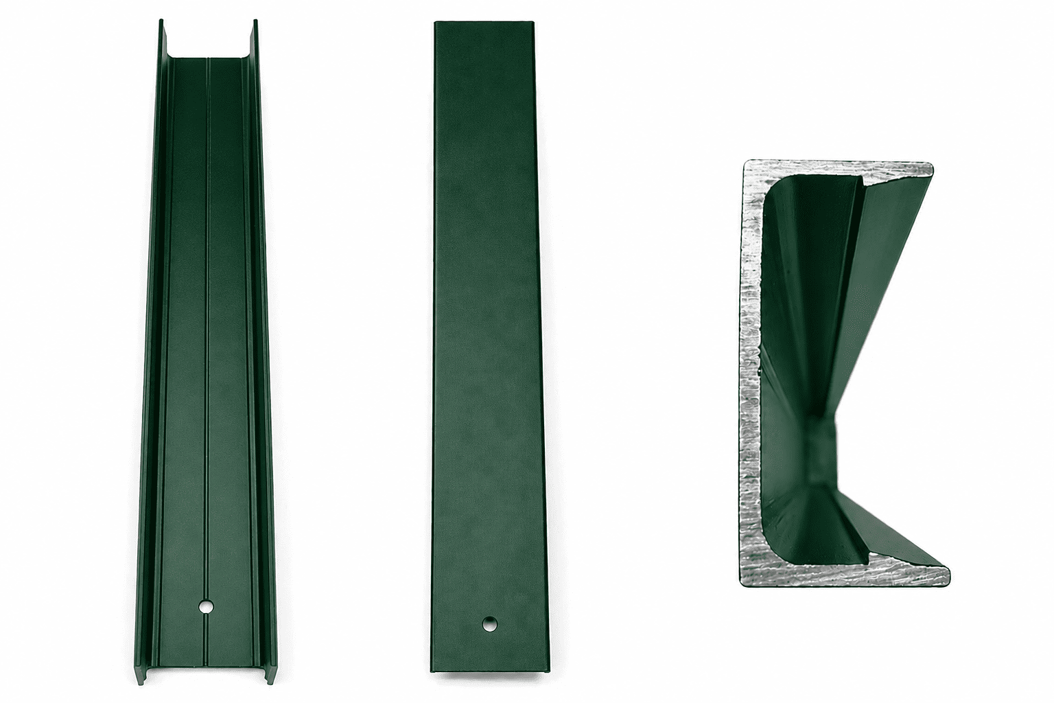 Alpine eindlat/hoeklijst - 200 cm - 3 clips - GROEN