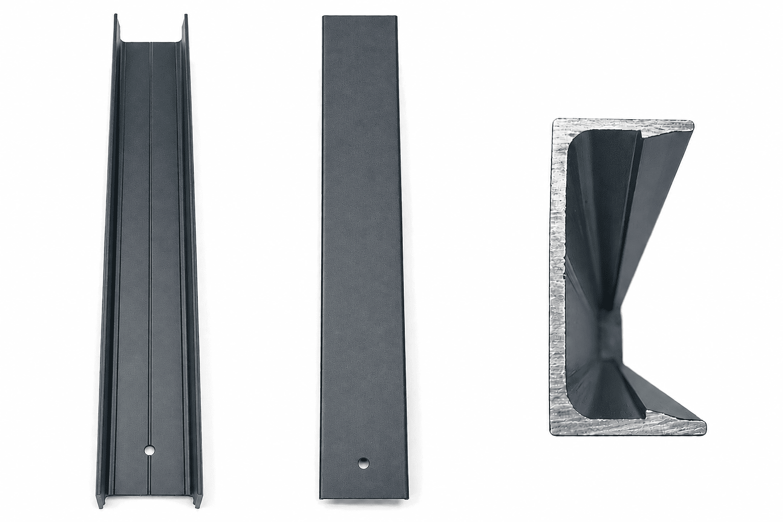 Alpine eindlat/hoeklijst - 150 cm - 3 clips - ANTRACIET